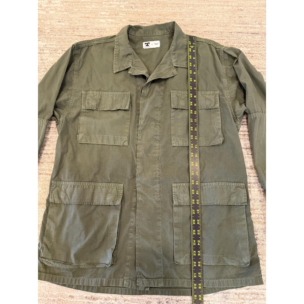 Tellason Jacket Mens Medium Green Cotton Military Field Utility Made In Italy - Picture 15 of 16